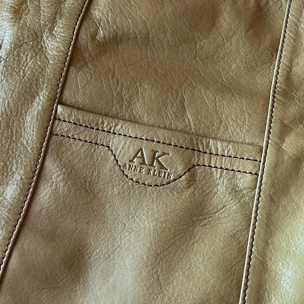 Anne Klein Leather Purse Shoulder Bag Army Olive Green - Picture 10 of 13